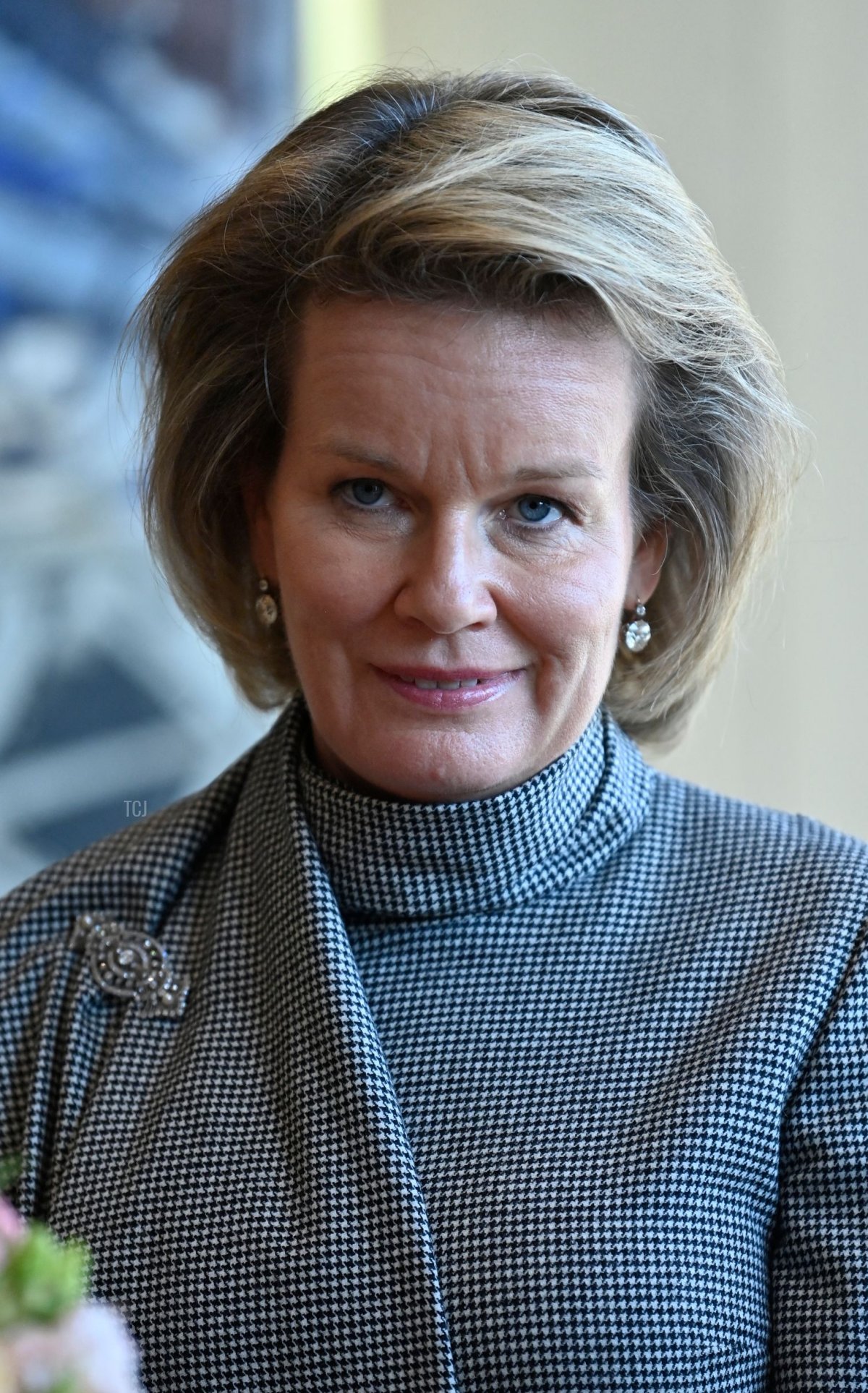 Queen Mathilde during a visit to the new BNP Paribas Fortis headquarters in Brussels on September 28, 2022