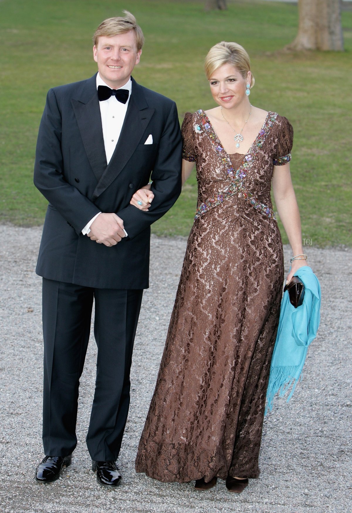 La principessa Maxima dei Paesi Bassi arriva alla cena privata di S.M. il re Carl XVI Gustaf per celebrare il suo 60º compleanno al Palazzo di Drottningholm, 29 aprile 2006 a Stoccolma, Svezia