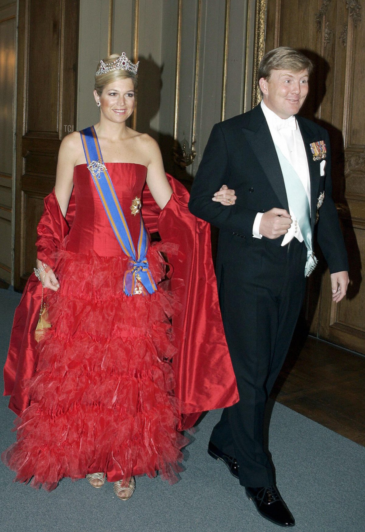 La Principessa Maxima e il Principe Willem Alexander dei Paesi Bassi arrivano per il concerto speciale per il Re Carl Gustaf di Svezia che celebra il suo 60° compleanno, al Palazzo Reale di Stoccolma, 30 aprile 2006