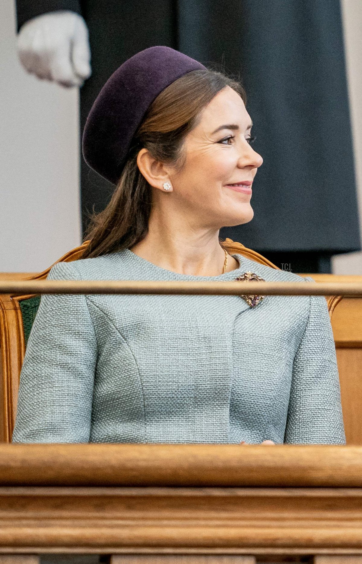 La Principessa ereditaria Mary, il Principe ereditario Frederik e la Regina Margrethe assistono all'apertura annuale della sessione parlamentare al Parlamento danese (Folketinget) a Christiansborg Castle a Copenaghen, il 4 ottobre 2022