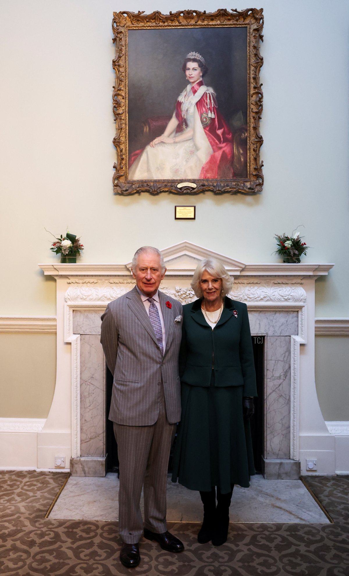 King Charles III and Camilla, Queen Consort visit the Mansion House in Doncaster during an official visit to Yorkshire on November 9, 2022 in York, England