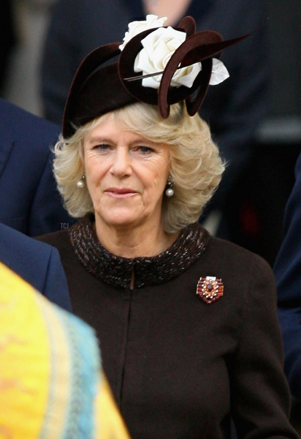 Il Principe William, Camilla, La Duchessa di Cornovaglia e il Principe Harry lasciano HRH Regina Elisabetta II e il Principe Phillip, Duca di Edimburgo, durante il servizio per il loro 60° Anniversario di Nozze di Diamante all'Abbazia di Westminster, il 19 novembre 2007 a Londra, Inghilterra