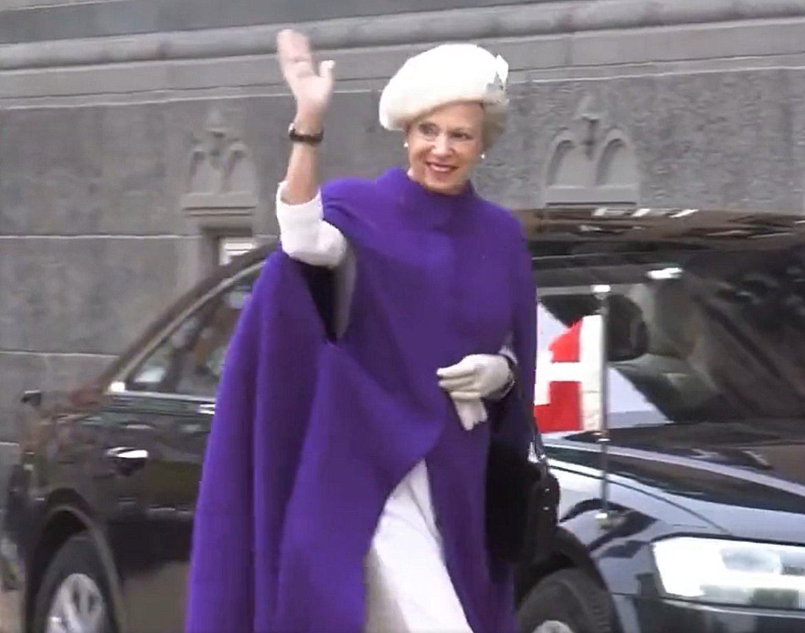 La principessa Benedikte arriva al municipio di Copenaghen per la celebrazione del Giubileo d'Oro della regina Margrethe, novembre 2022