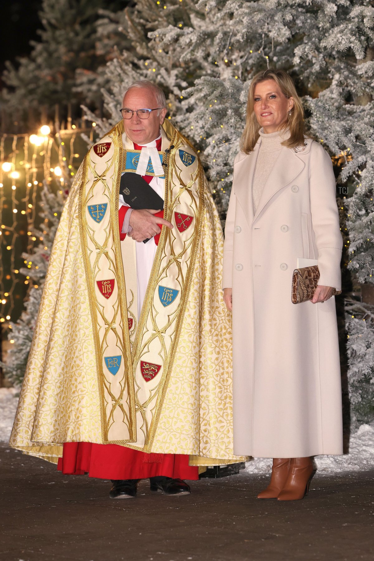 Sophie, Countess of Wessex departs after the 'Together at Christmas' Carol Service at Westminster Abbey on December 15, 2022 in London, England