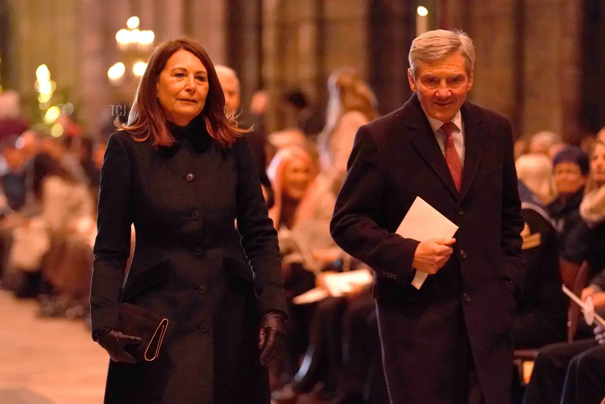 Carole and Michael Middleton attend the 'Together at Christmas' Carol Service at Westminster Abbey on December 15, 2022 in London, England