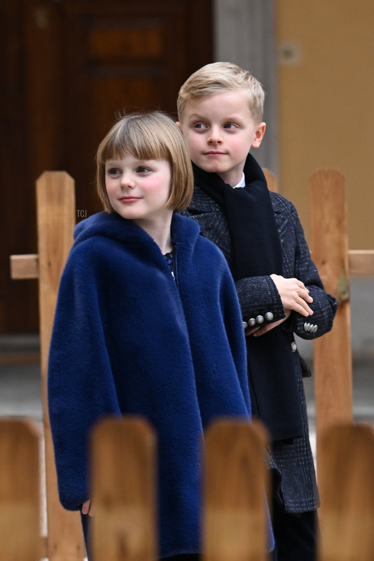 Il Principe Jacques di Monaco e la Principessa Gabriella di Monaco partecipano all'albero di Natale al Palazzo di Monaco il 14 dicembre 2022