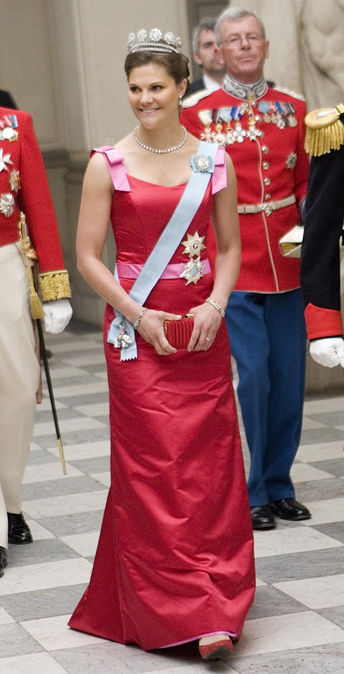 La Principessa Vittoria di Svezia arriva per una cena di stato il 9 maggio 2007, al Palazzo di Christiansborg a Copenhagen (KELD NAVNTOFT/AFP via Getty Images)