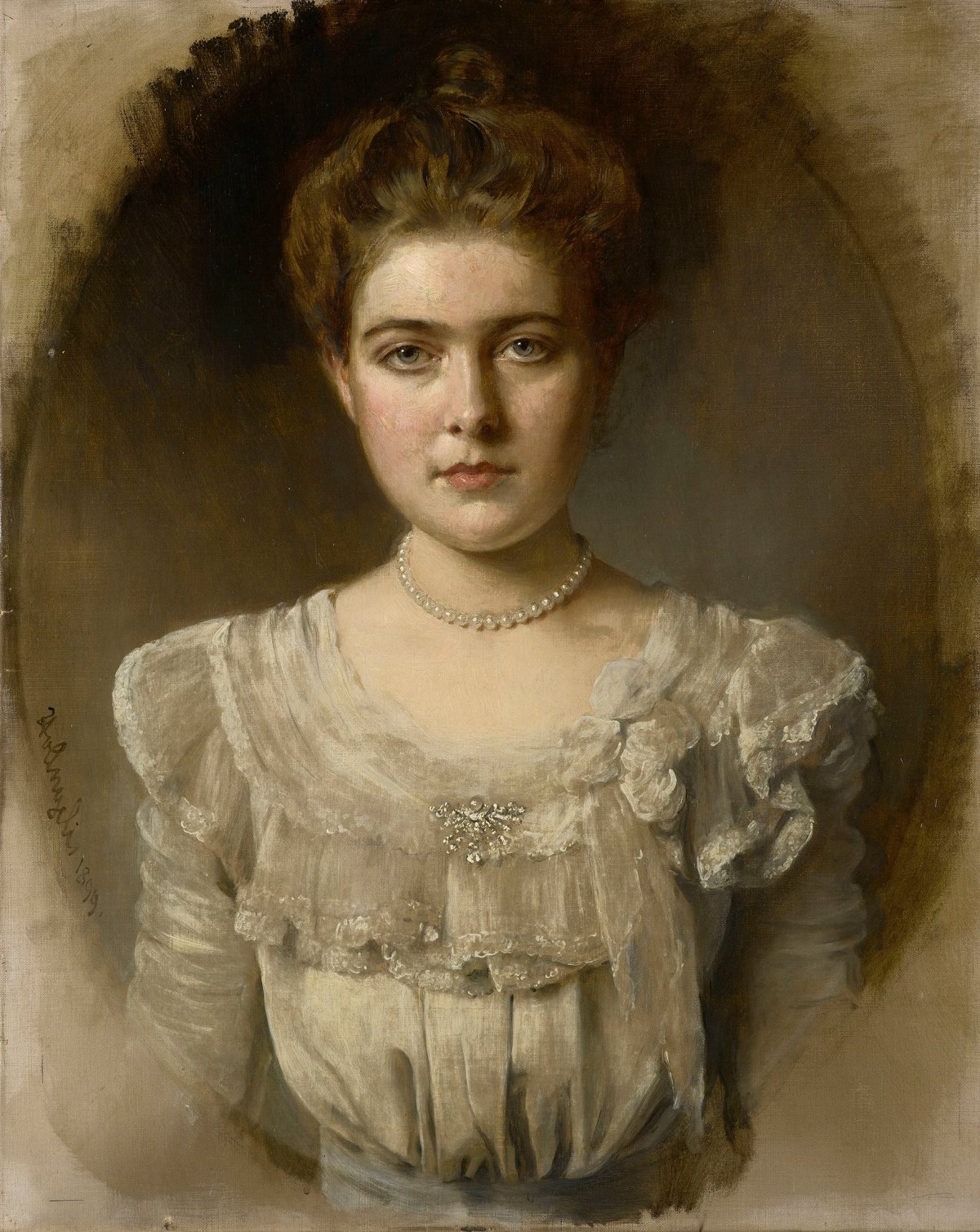 Ritratto della Principessa Margareth di Connaught di Heinrich von Angeli, commissionato dalla Regina Vittoria nel 1899 (Collezione Reale/Wikimedia Commons)