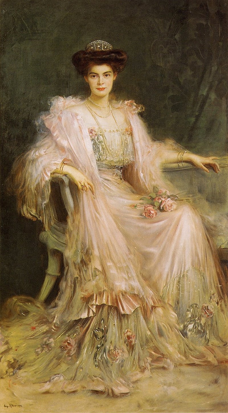 Ritratto della Principessa Ereditaria Cecilie di Prussia (1886-1954), nata Duchessa di Mecklenburg-Schwerin, di Caspar Ritter, 1908 (Wikimedia Commons)