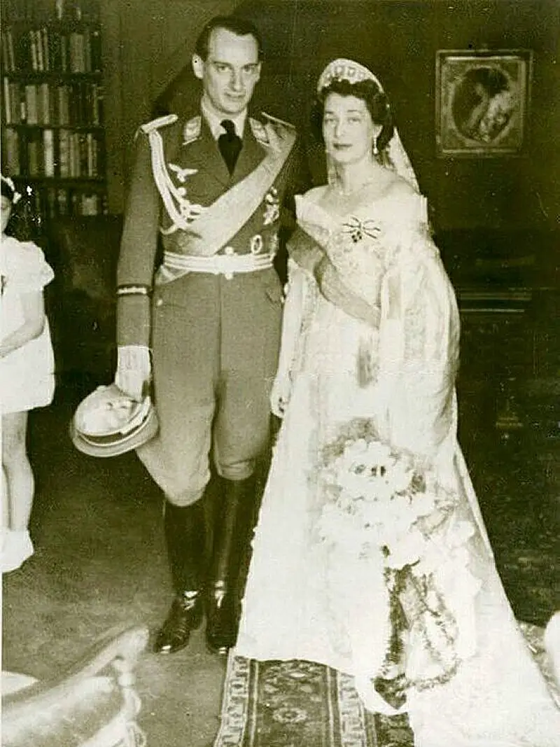 Il Principe Louis Ferdinand e la Granduchessa Kira nel giorno delle loro nozze, 1938