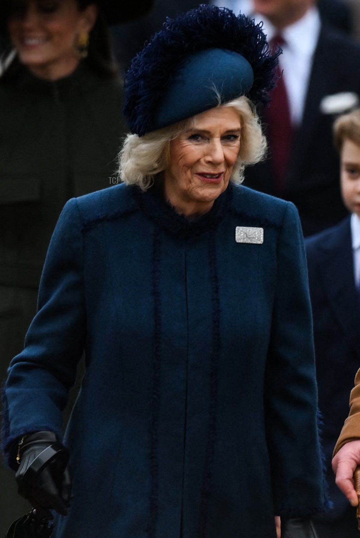 La Regina Camilla partecipa al servizio di Natale presso la Chiesa di Sandringham il 25 dicembre 2022 a Sandringham, Norfolk (DANIEL LEAL/AFP via Getty Images)