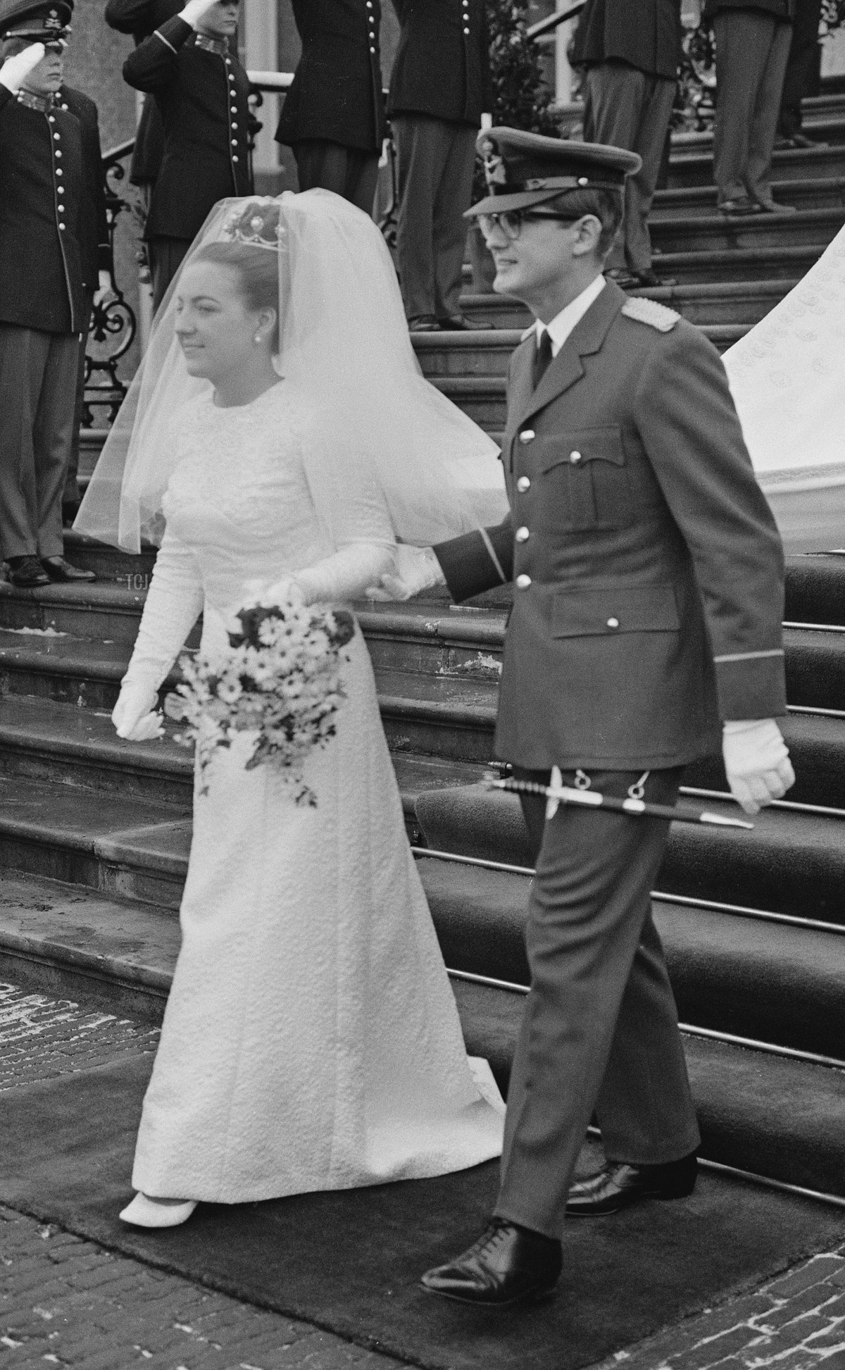 La Principessa Margriet dei Paesi Bassi sposa Pieter van Vollenhoven all'Aia, 10 gennaio 1967 (Reg Lancaster/Daily Express/Hulton Archive/Getty Images)