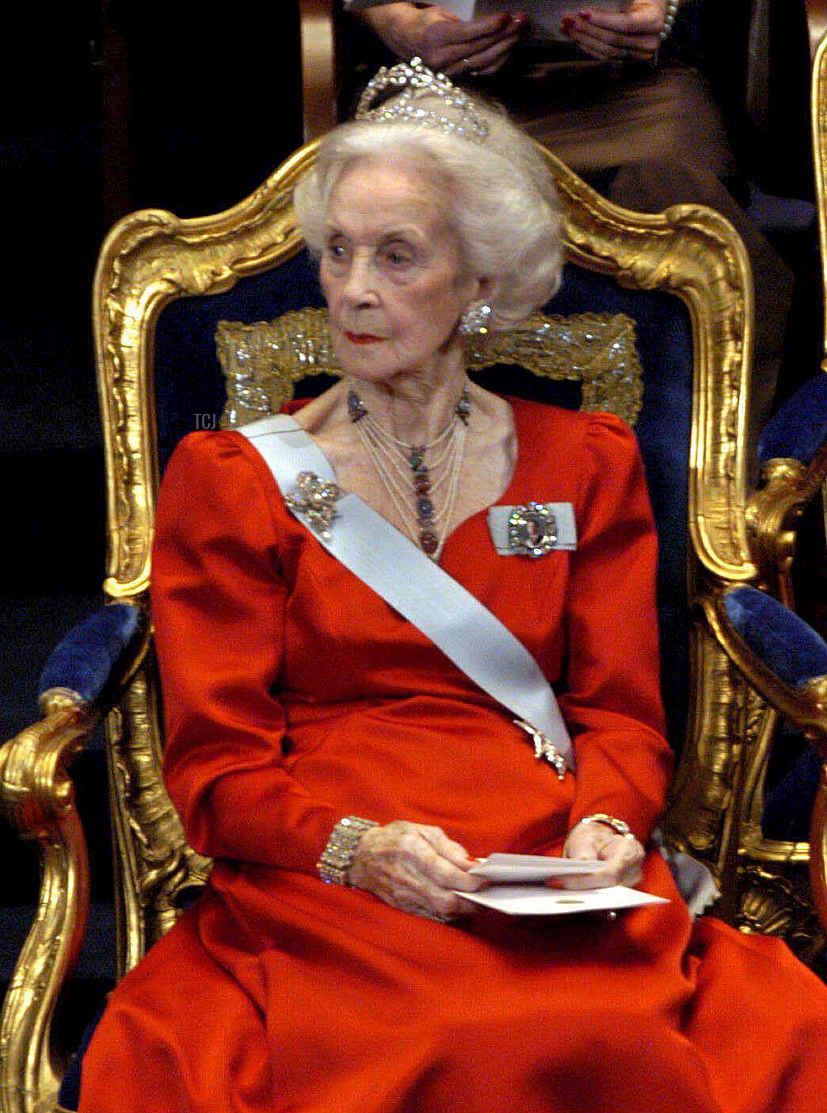 La Principessa Lilian partecipa alla cerimonia del Premio Nobel a Stoccolma, 10 dicembre 2002 (Stefan Lindblom/Corbis Sygma/SCANPIX/TT News Agency/Alamy)