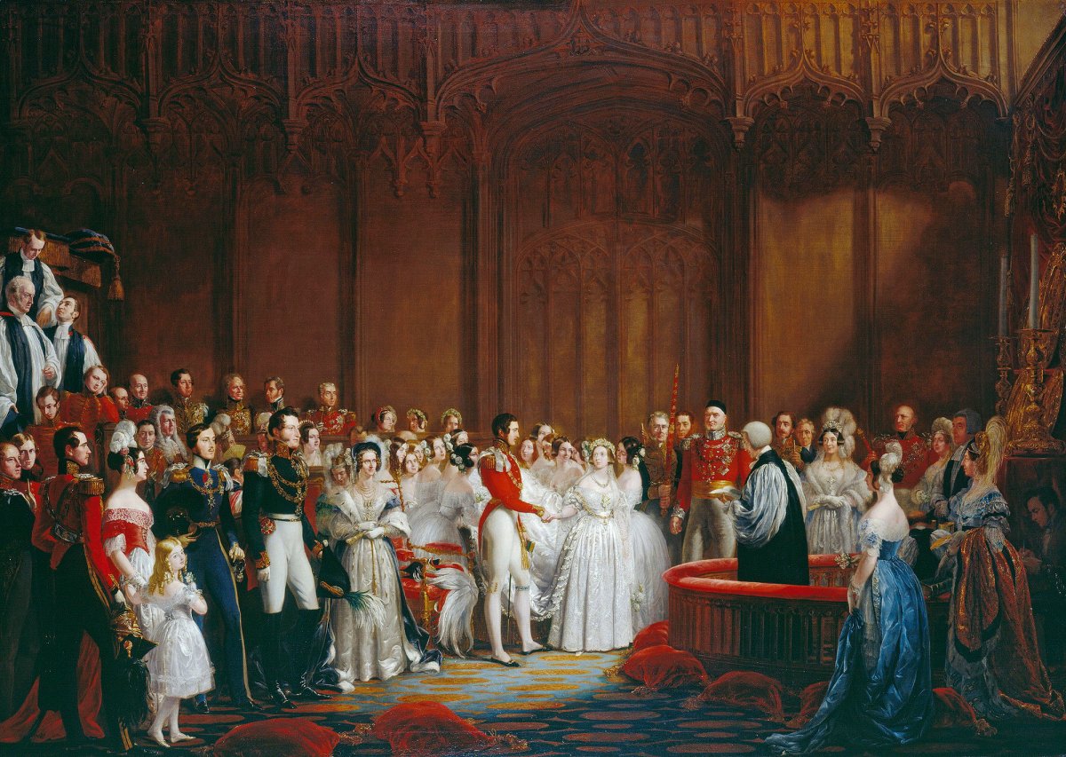 Il Matrimonio della Regina Vittoria, 10 febbraio 1840 di Sir George Hayter (1792-1871), 1840-42 (Collezione Reale)