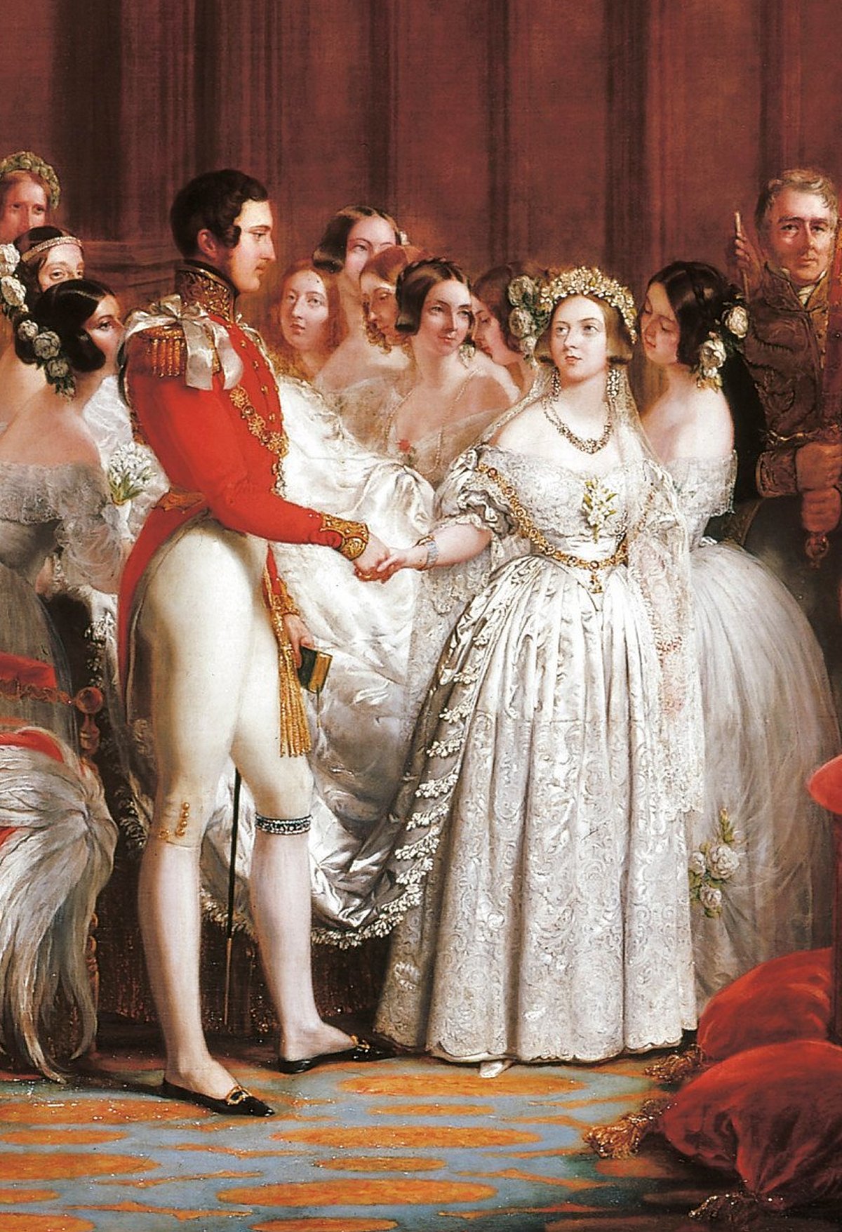 Dettaglio del Matrimonio della Regina Vittoria, 10 febbraio 1840 di Sir George Hayter (1792-1871), 1840-42 (Collezione Reale)