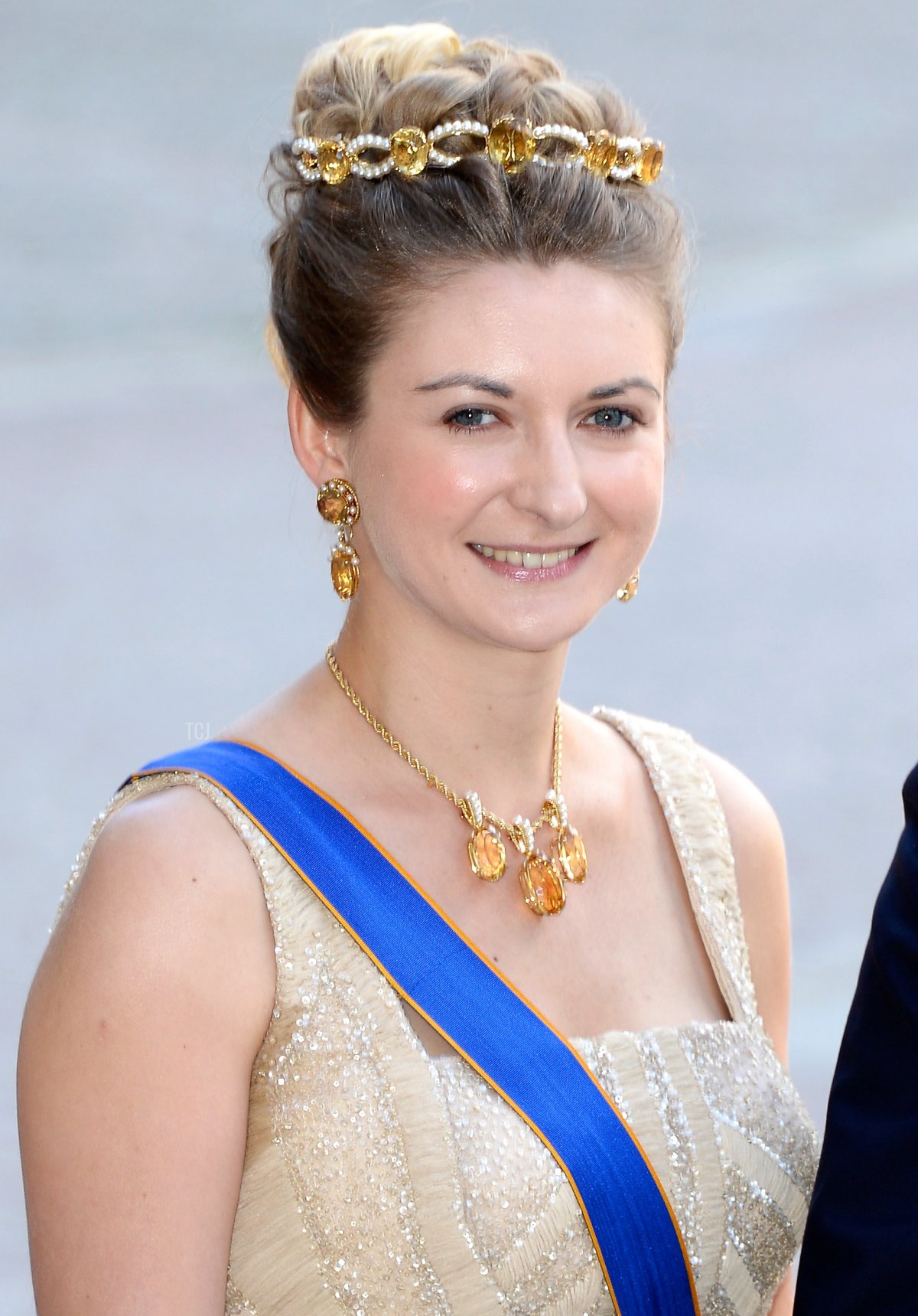 La Granduchessa d'eredità Stéphanie del Lussemburgo partecipa al matrimonio della Principessa Madeleine di Svezia e Christopher O'Neill l'8 giugno 2013 a Stoccolma, Svezia (Pascal Le Segretain/Getty Images)