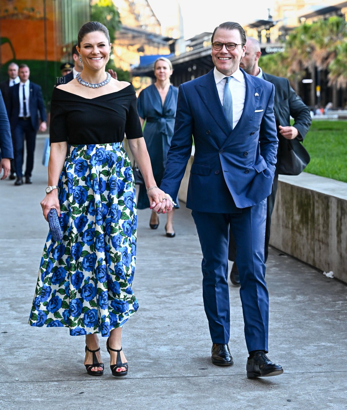 La Principessa Adriana e il Principe Daniel di Svezia partecipano a una reception per svedesi in Australia e membri della Camera di Commercio Svedese-Australiana presso il Museo di Arte Contemporanea a Sydney, Australia, il 15 febbraio 2023 (Jonas Ekstromer/TT News Agency/Alamy)