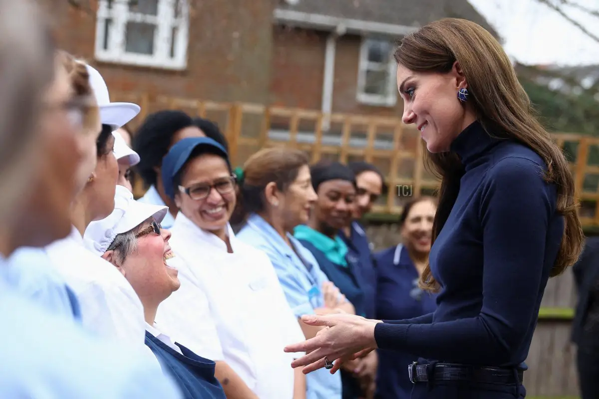 La Principessa del Galles visita l'Oxford House Nursing Home a Slough, Inghilterra, il 21 febbraio 2023 (Hannah McKay - WPA Pool/Getty Images)