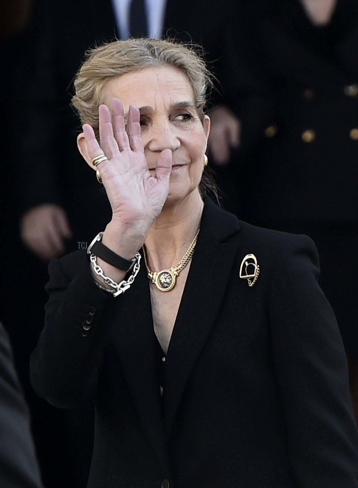 Infanta Elena partecipa al Servizio Memoriale di 40 giorni per il Re Costantino II presso la Cattedrale Metropolita il 18 febbraio 2023 ad Atene, Grecia (Milos Bicanski/Getty Images)