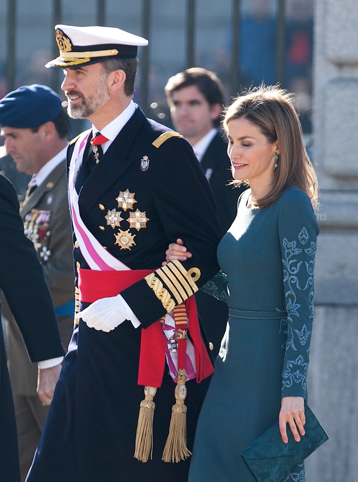 Il re Felipe VI e la regina Letizia di Spagna partecipano alla cerimonia di Pascua Militar presso il Palazzo Reale il 6 gennaio 2015 a Madrid, Spagna (Victor Blanco-Pool/Getty Images)