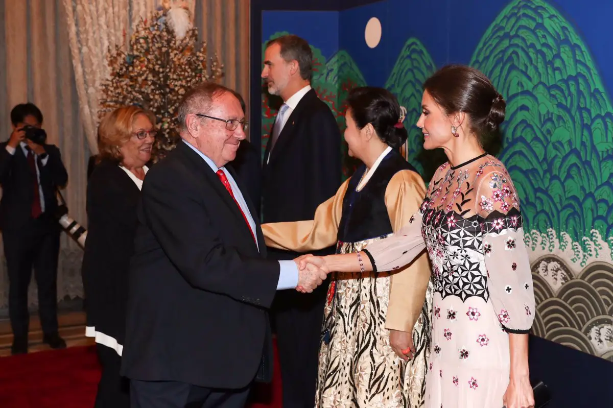 Il re Felipe VI e la regina Letizia di Spagna partecipano a una cena ufficiale in Corea del Sud, 23 ottobre 2019 (Casa di S.M. il re)