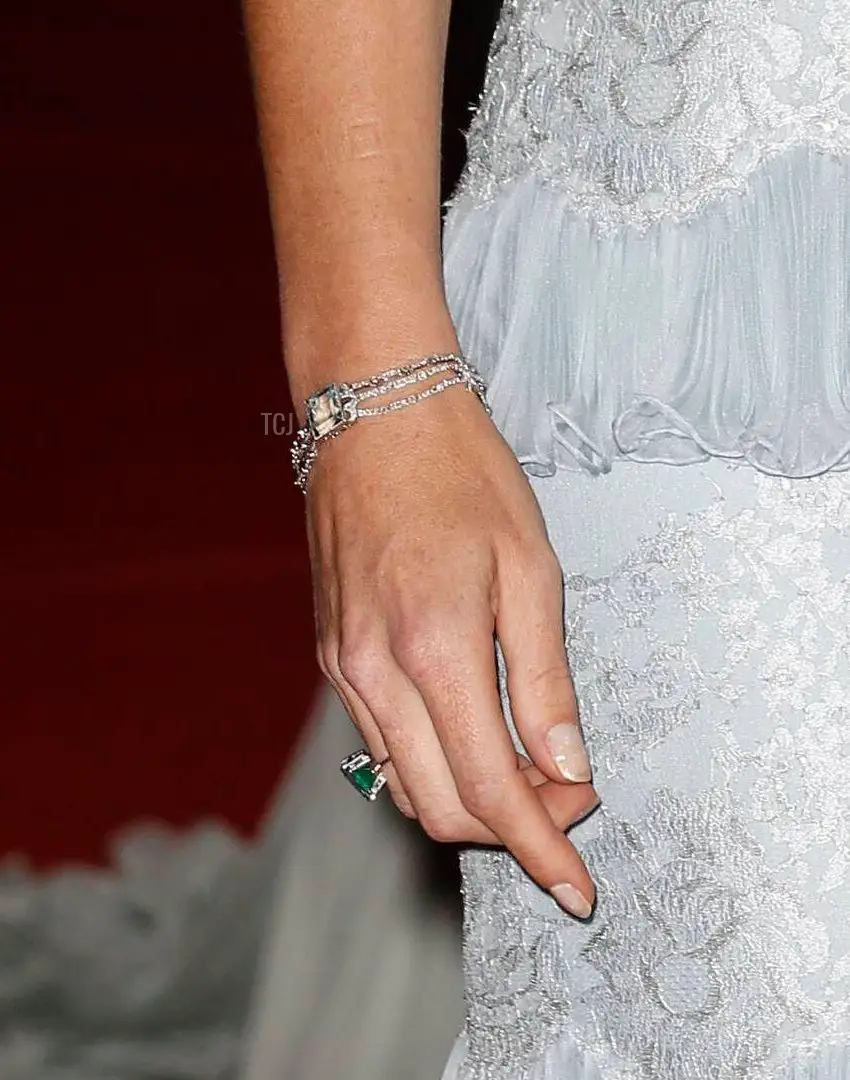 Princess Maxima of the Netherlands arrives for the official dinner following the religious wedding of Prince Albert II of Monaco to Charlene Wittstock in Monaco on July 2, 2011 (Abaca Press/Alamy)