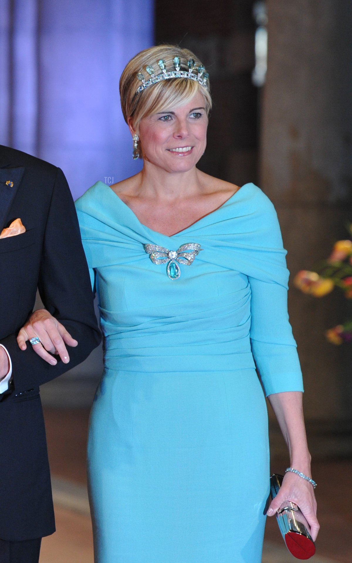 Princess Laurentien of the Netherlands poses on April 29, 2013 as she arrives to attend a dinner at the Rijksmuseum in Amsterdam hosted by Queen Beatrix of the Netherlands on the eve of her abdication (CARL COURT/AFP via Getty Images)