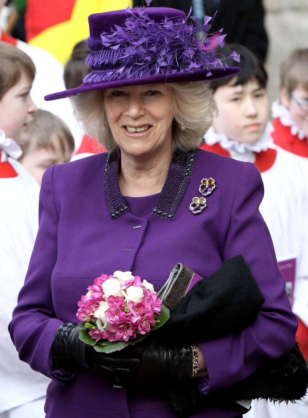 La Duchessa di Cornovaglia arriva al servizio della Giornata del Commonwealth all'Abbazia di Westminster l'8 marzo 2010 a Londra, Inghilterra (Chris Jackson/Getty Images)