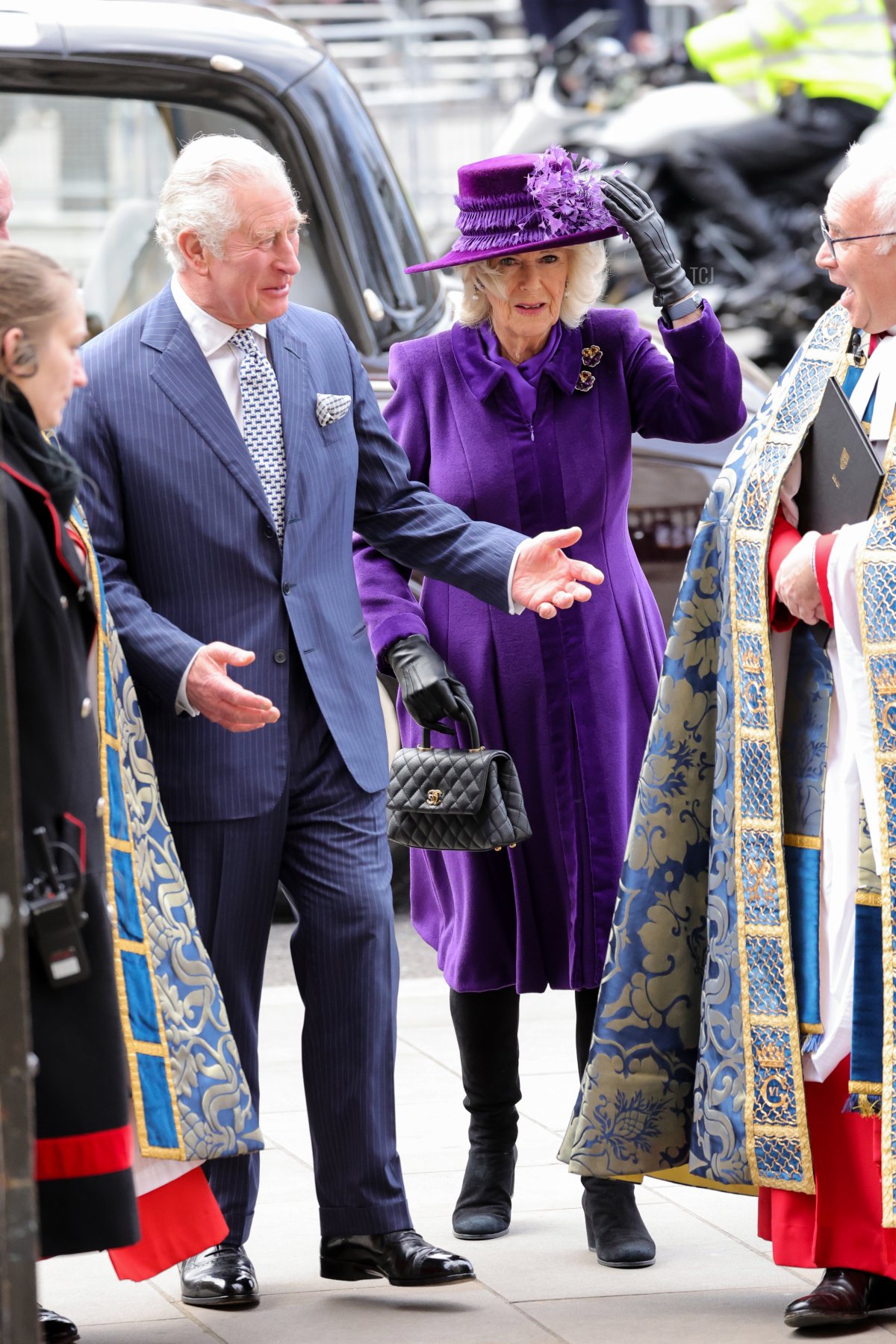 Il Principe di Galles e la Duchessa di Cornovaglia arrivano all'Abbazia di Westminster per il servizio della Giornata del Commonwealth il 14 marzo 2022 a Londra, Inghilterra (Chris Jackson/Getty Images)