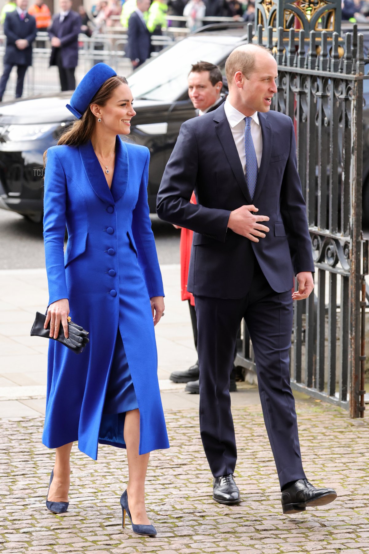 Il Duca e la Duchessa di Cambridge arrivano all'Abbazia di Westminster per il Commonwealth Day Service il 14 marzo 2022 a Londra, Inghilterra (Chris Jackson/Getty Images)