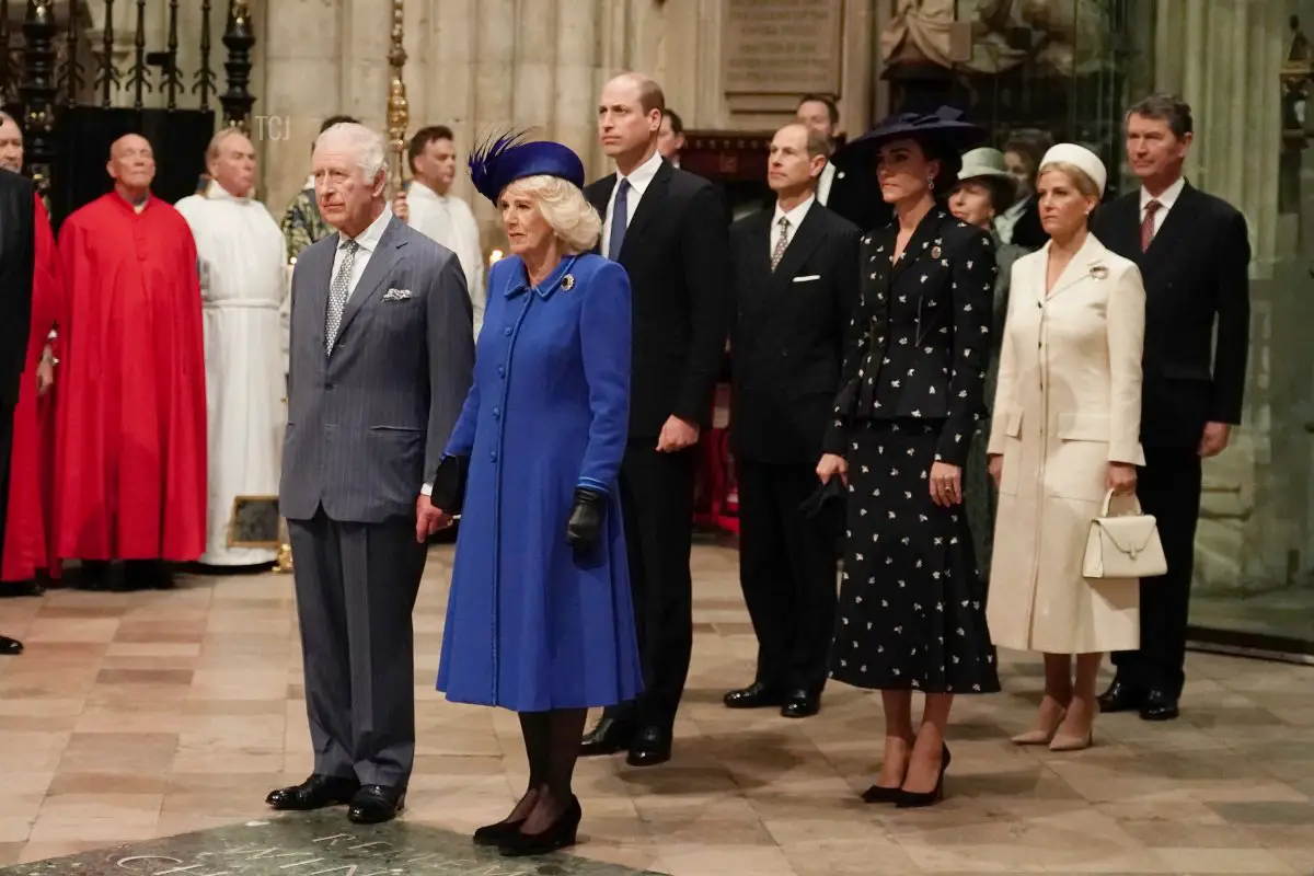 I membri della famiglia reale partecipano al servizio per il Giorno del Commonwealth all'Abbazia di Westminster a Londra il 13 marzo 2023 (Jordan Pettitt - WPA Pool/Getty images)