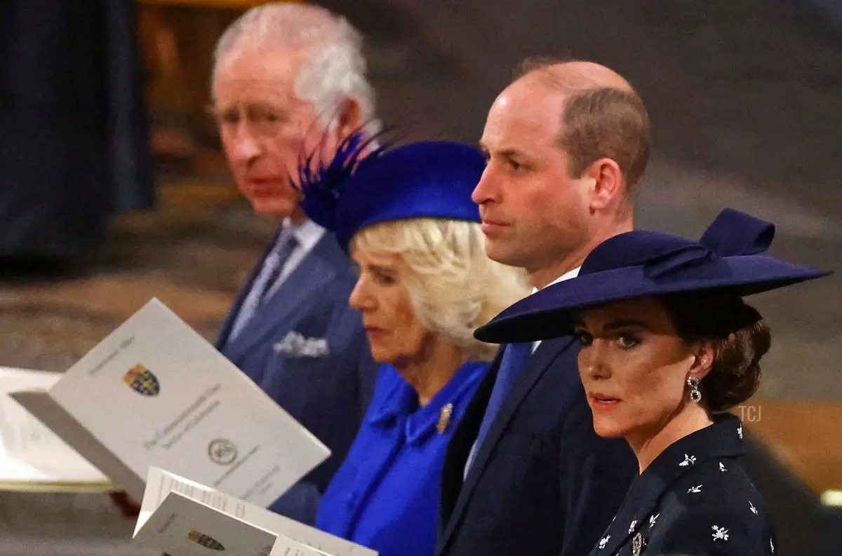 I membri della famiglia reale partecipano al servizio per il Giorno del Commonwealth all'Abbazia di Westminster a Londra il 13 marzo 2023 (HANNAH MCKAY/POOL/AFP via Getty Images)