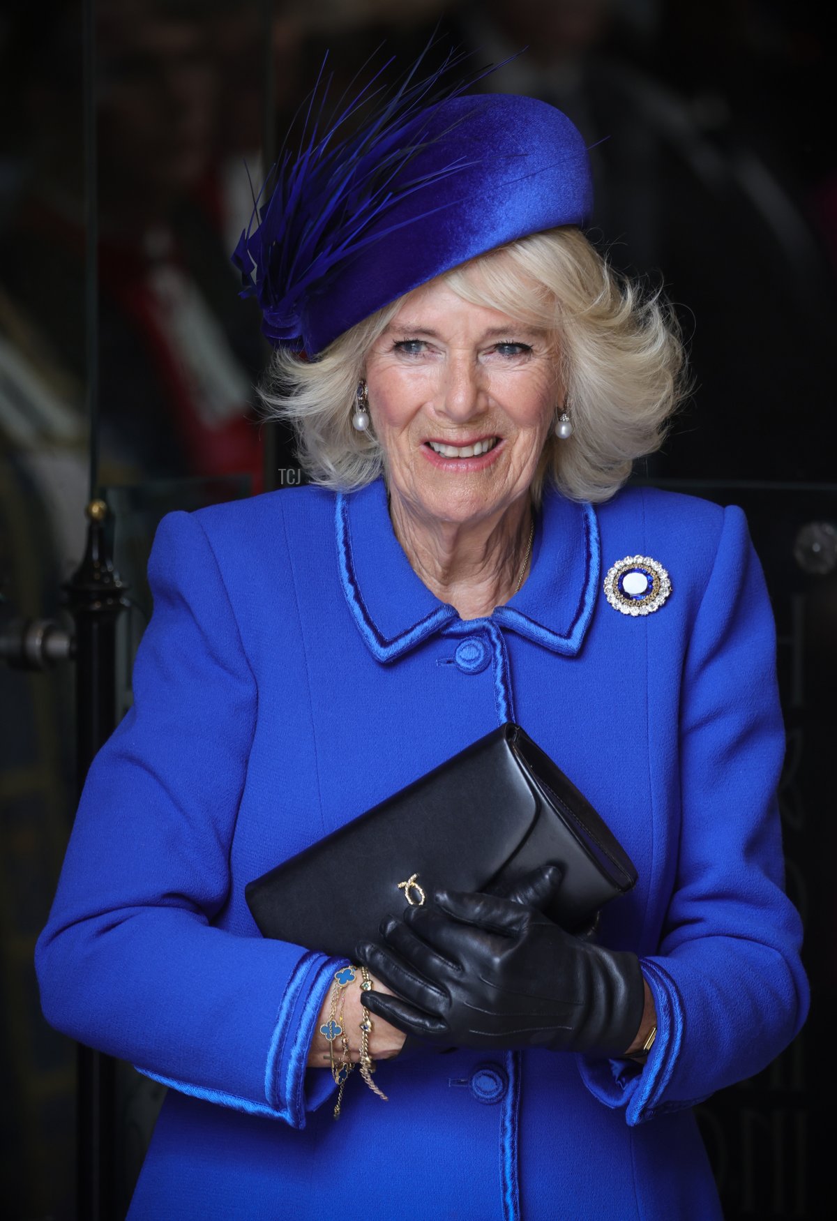 La Regina Camilla arriva al servizio per il Giorno del Commonwealth all'Abbazia di Westminster a Londra il 13 marzo 2023 (Chris Jackson/Getty Images)