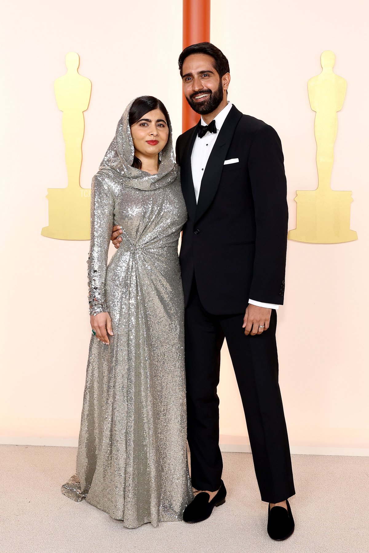 Malala Yousafzai e Asser Malik partecipano alla 95a edizione degli Academy Awards il 12 marzo 2023 a Hollywood, California (Arturo Holmes/Getty Images)