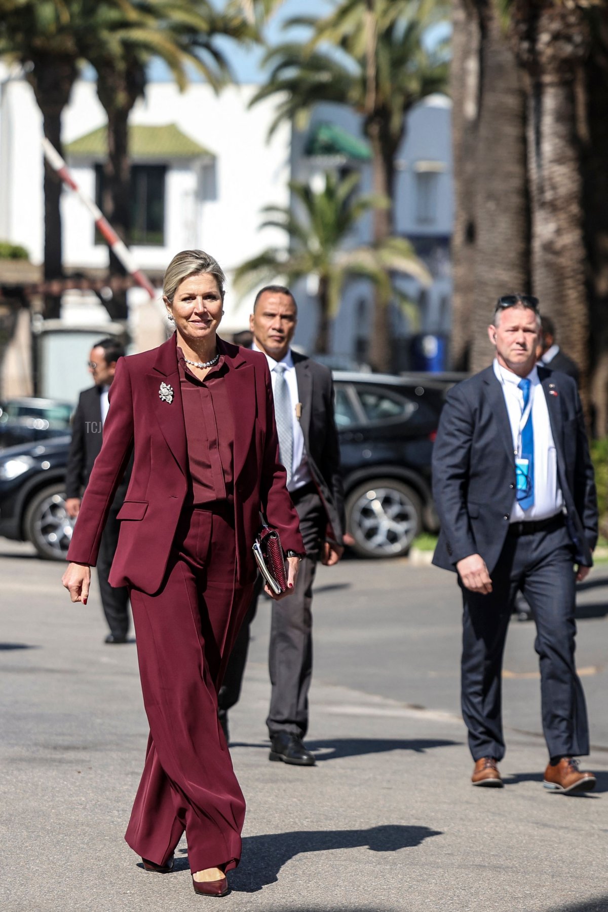 La regina Massima dei Paesi Bassi è fotografata a Rabat il 22 marzo 2023, nell'ultimo giorno della sua visita in qualità di rappresentante speciale del Segretario Generale dell'ONU per l'Inclusione Finanziaria e lo Sviluppo (FADEL SENNA/AFP via Getty Images)