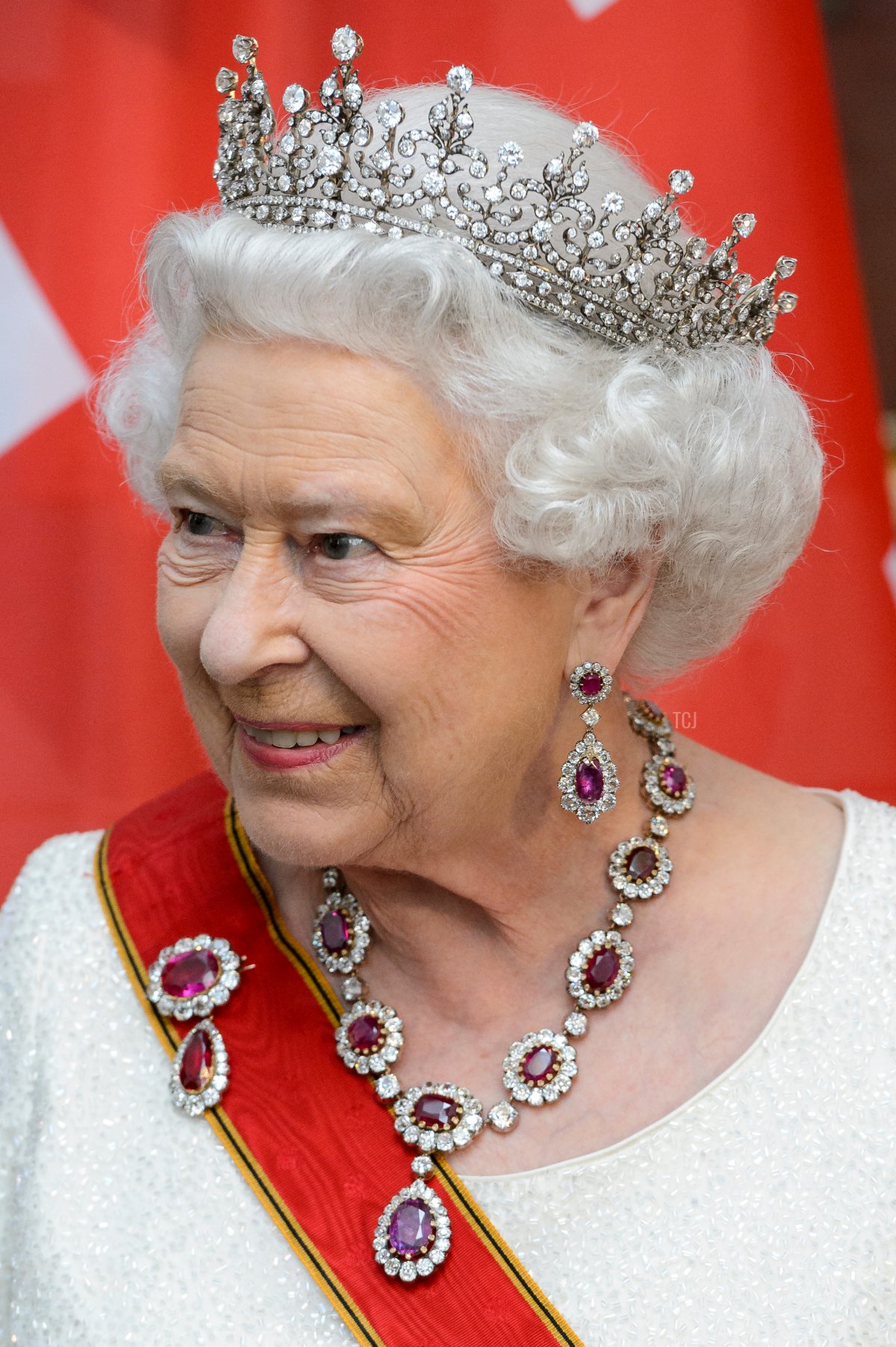 La regina Elisabetta II del Regno Unito partecipa a un banchetto di stato a Schloss Bellevue il 24 giugno 2015 a Berlino, in Germania (Michael Ukas - Pool /Getty Images)