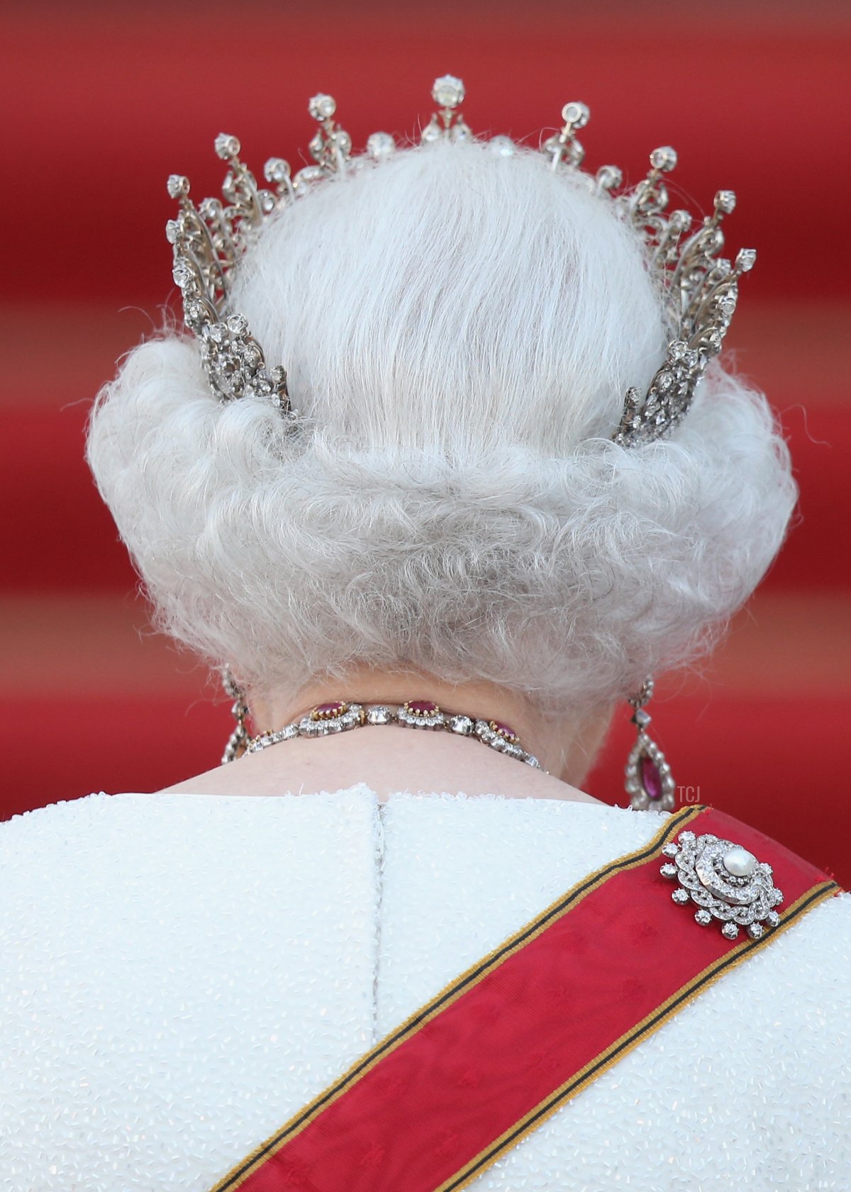 La regina Elisabetta II del Regno Unito partecipa a un banchetto di stato a Schloss Bellevue il 24 giugno 2015 a Berlino, in Germania (Sean Gallup/Getty Images)