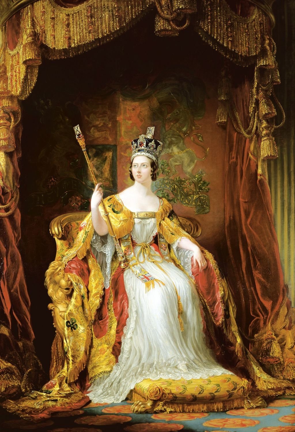 Regina Vittoria in abiti di incoronazione di George Hayter, 1840 (Wikimedia Commons)