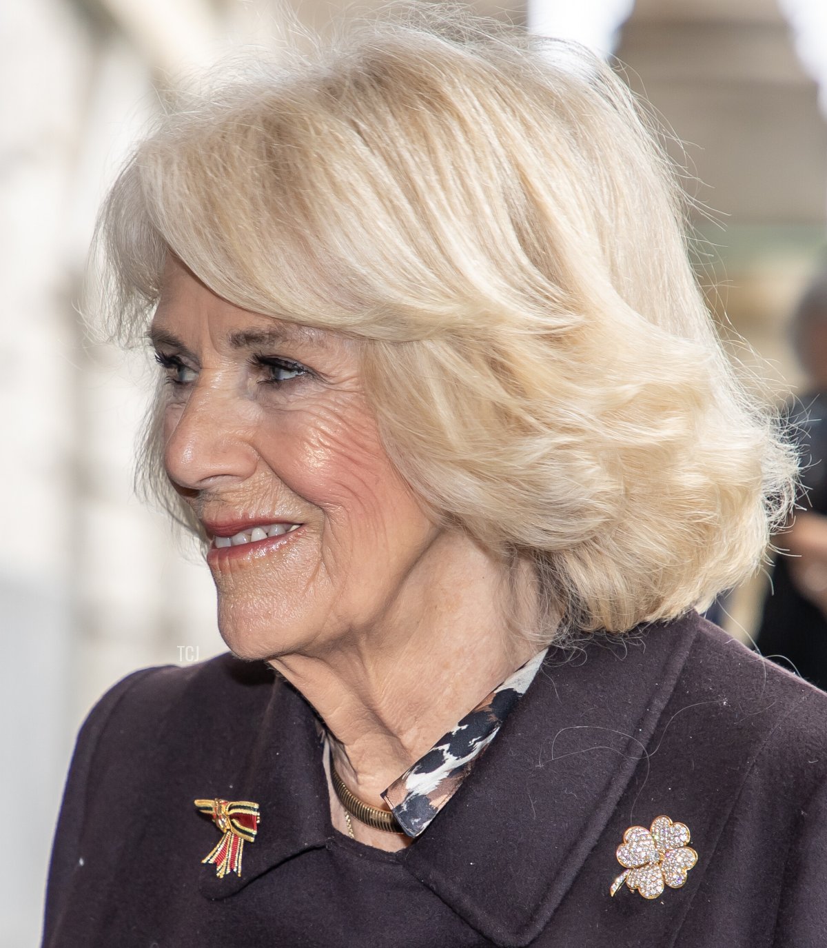 La regina Camilla arriva con il re Carlo III al Bundestag tedesco il 30 marzo 2023 a Berlino, Germania (Andreas Gora - Pool/Getty Images)