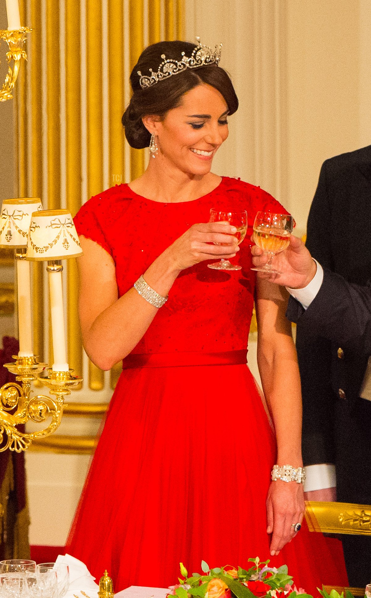 Catherine, Duchessa di Cambridge partecipa a un banchetto di stato a Buckingham Palace il 20 ottobre 2015 a Londra, Inghilterra (Dominic Lipinski - WPA Pool /Getty Images)