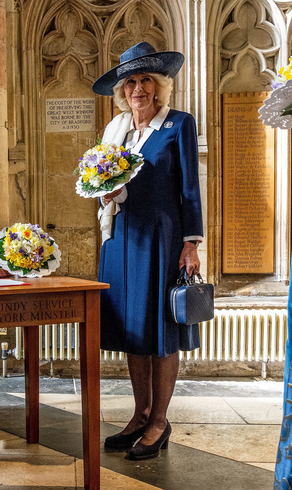 La regina Camilla partecipa al servizio di Royal Maundy presso la York Minster il 6 aprile 2023 (Charlotte Graham - WPA Pool/Getty Images)