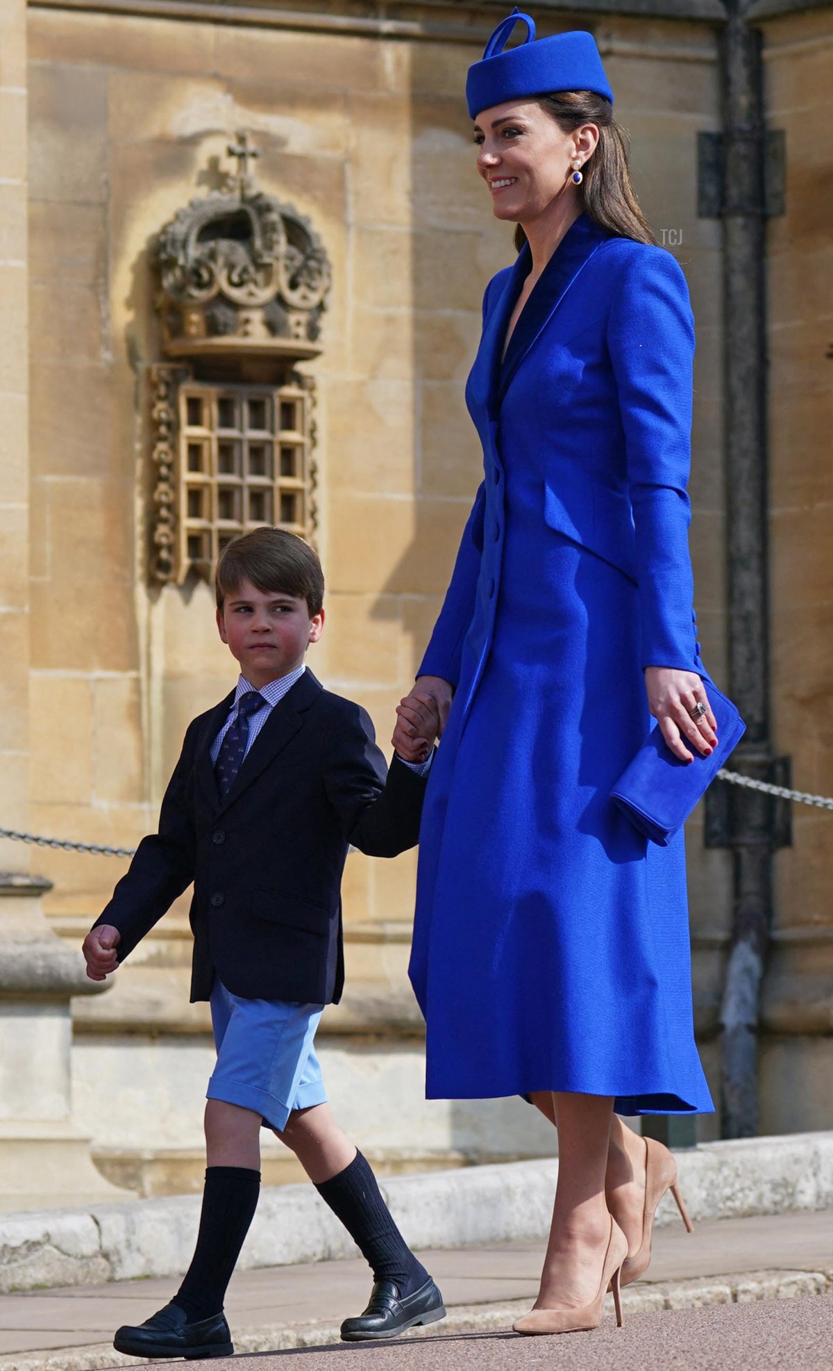 La Principessa di Galles e il Principe Louis partecipano al Servizio Pasquale di Mattutino al Castello di Windsor il 9 aprile 2023 a Windsor, Inghilterra (Yui Mok - WPA Pool/Getty Images)