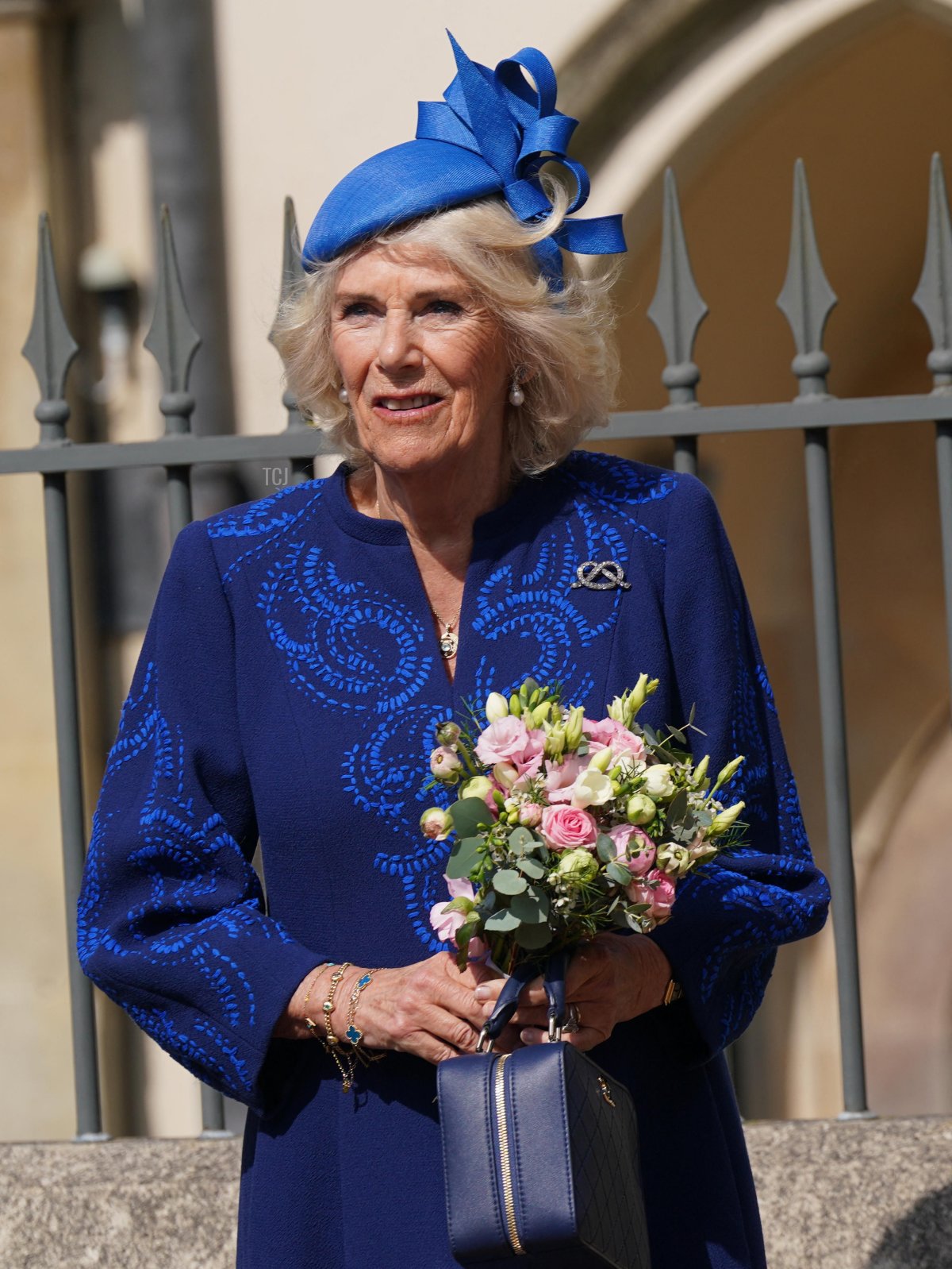 La Regina Camilla partecipa al Servizio Pasquale di Mattutino al Castello di Windsor il 9 aprile 2023 a Windsor, Inghilterra (Yui Mok - WPA Pool/Getty Images)