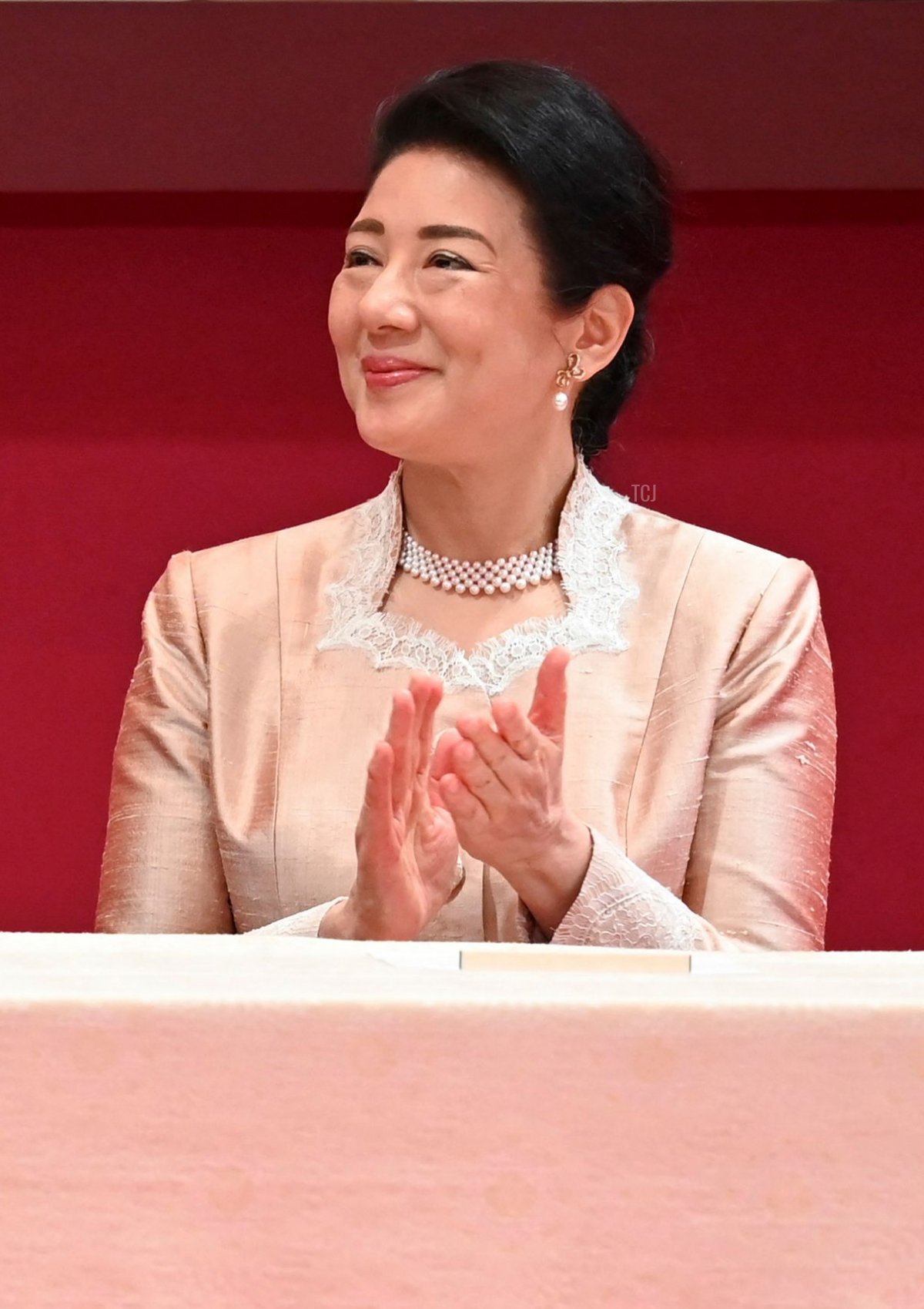 L'Imperatrice Masako partecipa alla cerimonia di consegna del Japan Prize a Tokyo il 13 aprile 2023 (KAZUHIRO NOGI/AFP via Getty Images)