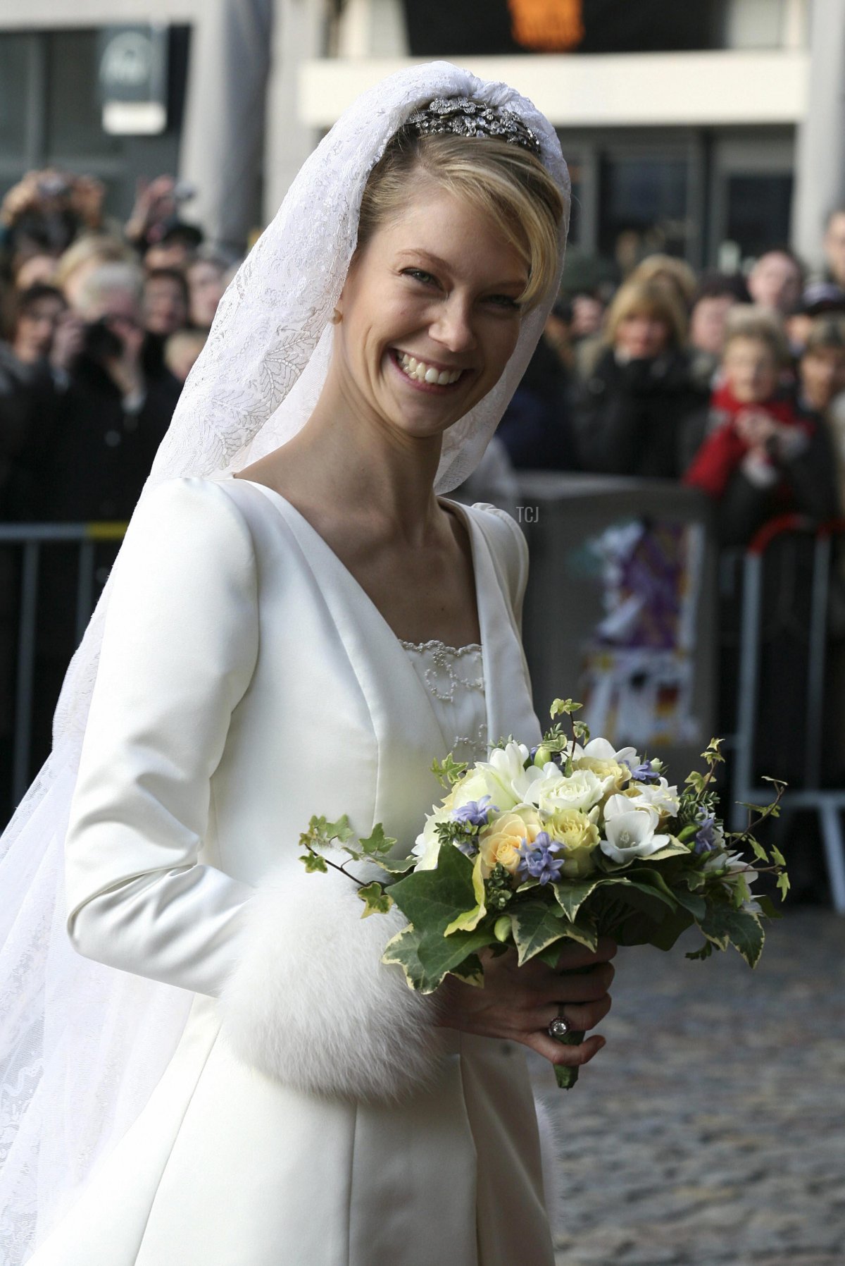 Arciduchessa Marie-Christine d'Austria arriva per le nozze con il Conte Rodolphe di Limburg Stirum a Mechelen, 6 dicembre 2008 (JORGE DIRKX/AFP via Getty Images)