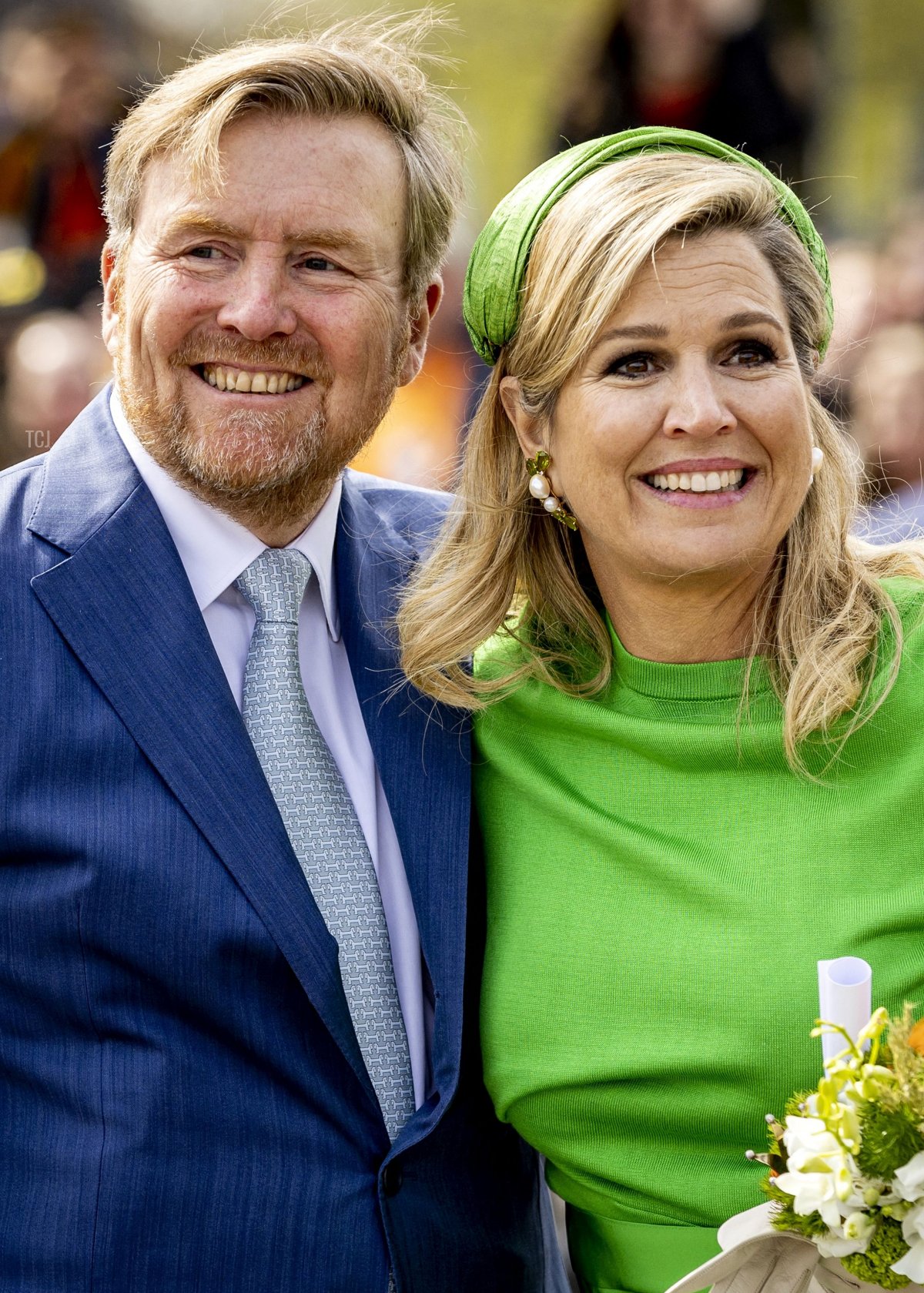 Il re Willem-Alexander e la regina Maxima dei Paesi Bassi celebrano la Giornata del Re a Rotterdam, 27 aprile 2023 (SEM VAN DER WAL/ANP/AFP via Getty Images)