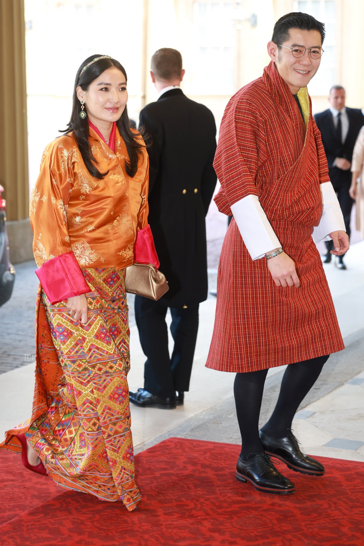 Il Re e la Regina del Bhutan partecipano alla ricezione per gli ospiti stranieri a Buckingham Palace il 5 maggio 2023 a Londra, Inghilterra (Chris Jackson/Getty Images)