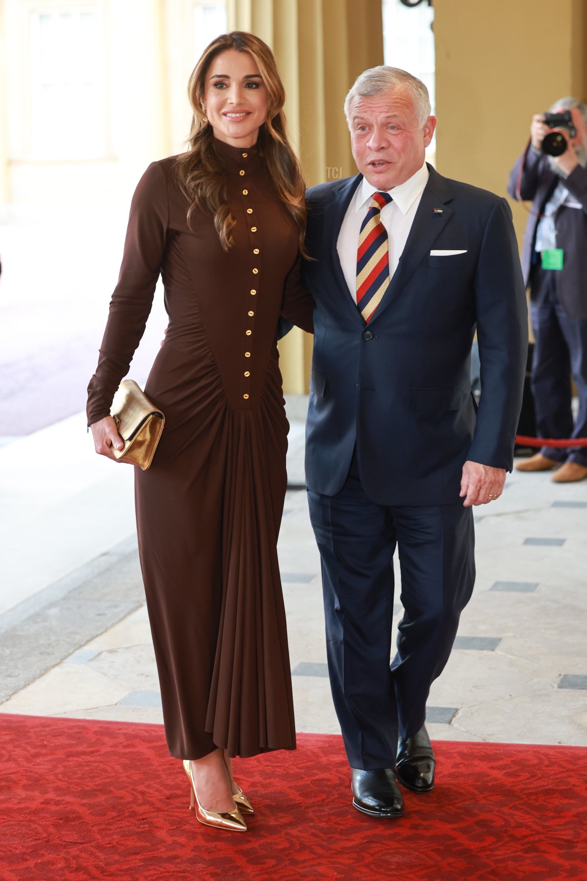 Il Re e la Regina di Giordania partecipano alla ricezione per gli ospiti stranieri a Buckingham Palace il 5 maggio 2023 a Londra, Inghilterra (Chris Jackson/Getty Images)