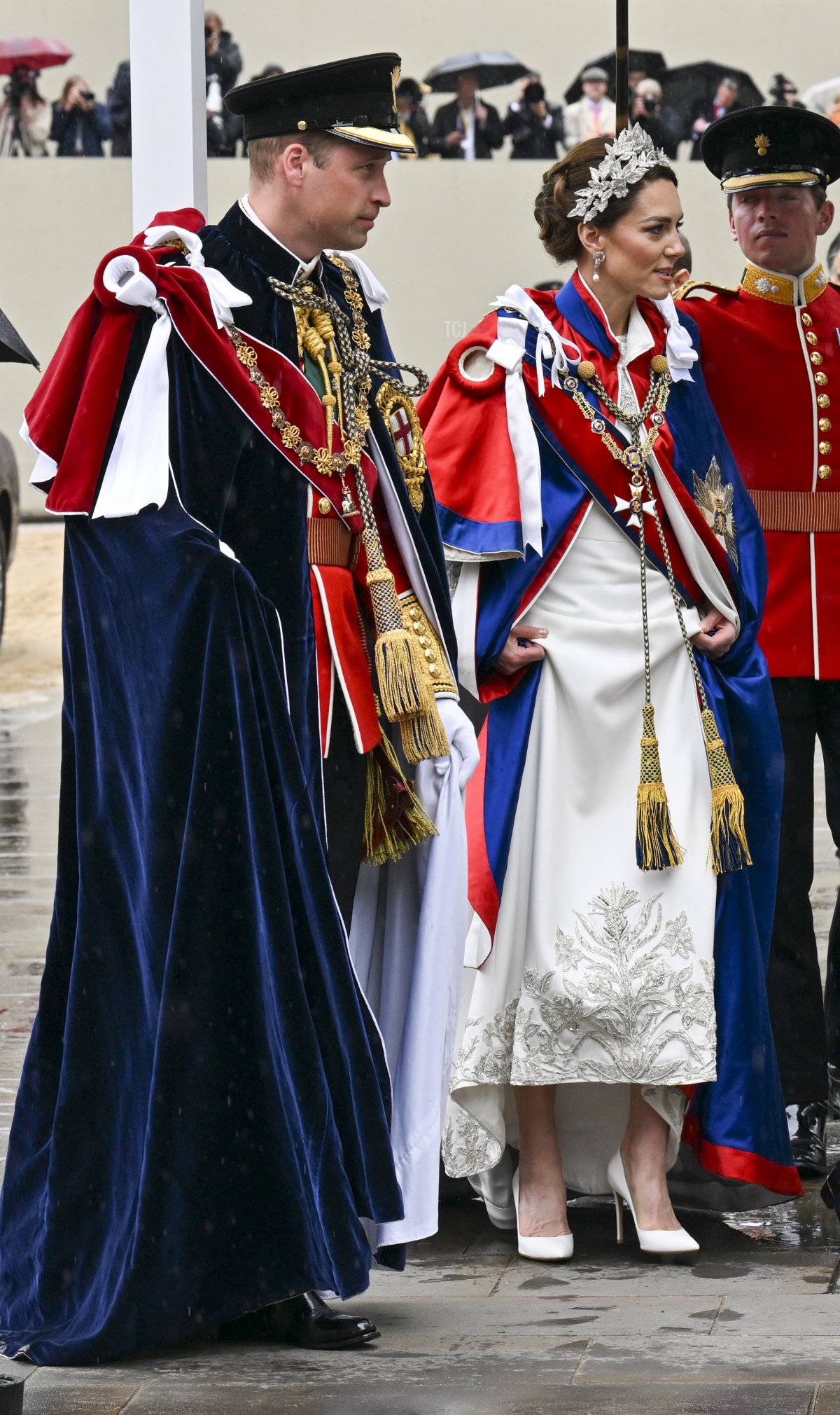 Il Principe e la Principessa di Galles arrivano all'Abbazia di Westminster per la cerimonia di incoronazione, 6 maggio 2023 (Andy Stenning - WPA Pool/Getty Images)