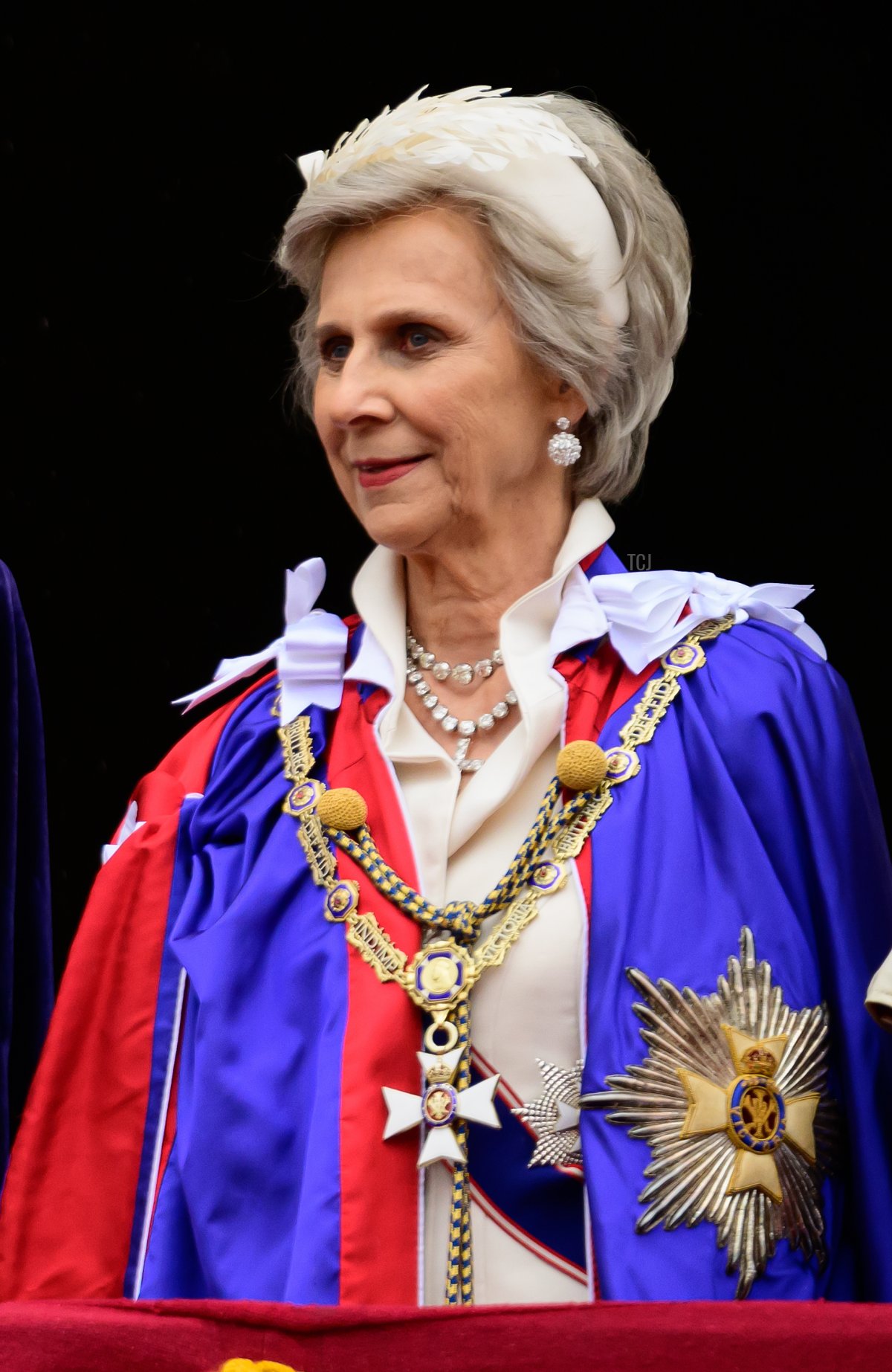 La Duchessa di Gloucester è ritratta sul balcone di Buckingham Palace dopo l'incoronazione del re Carlo III e della regina Camilla il 6 maggio 2023 a Londra, Inghilterra (Leon Neal/Getty Images)